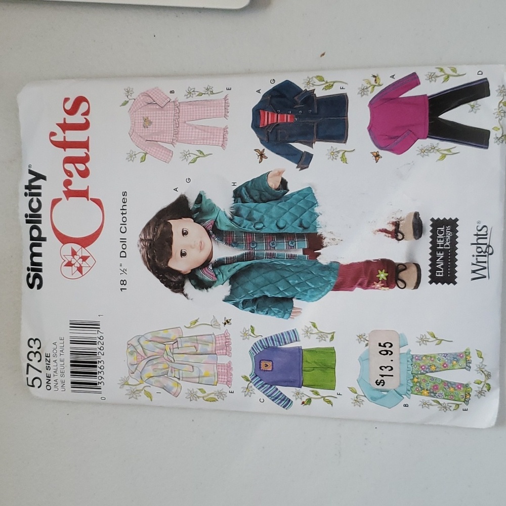 18 inch Doll Pattern 5733